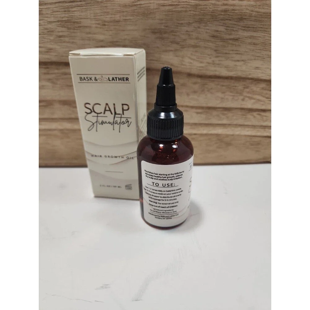 Bask & Lather Scalp Stimulator Hair Growth Oil Cold Pressed Mint and Rosemary